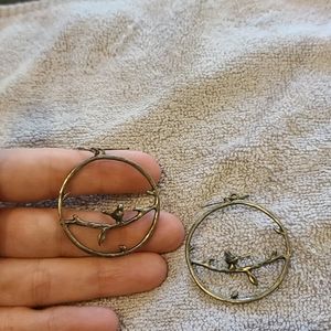 *SOLD*  Bird hoop earrings